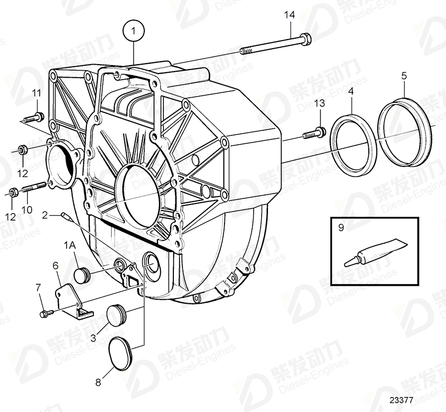 volvo penta Flywheel housing 3978207 Drawing volvo penta Flywheel housing 3978207 Drawing